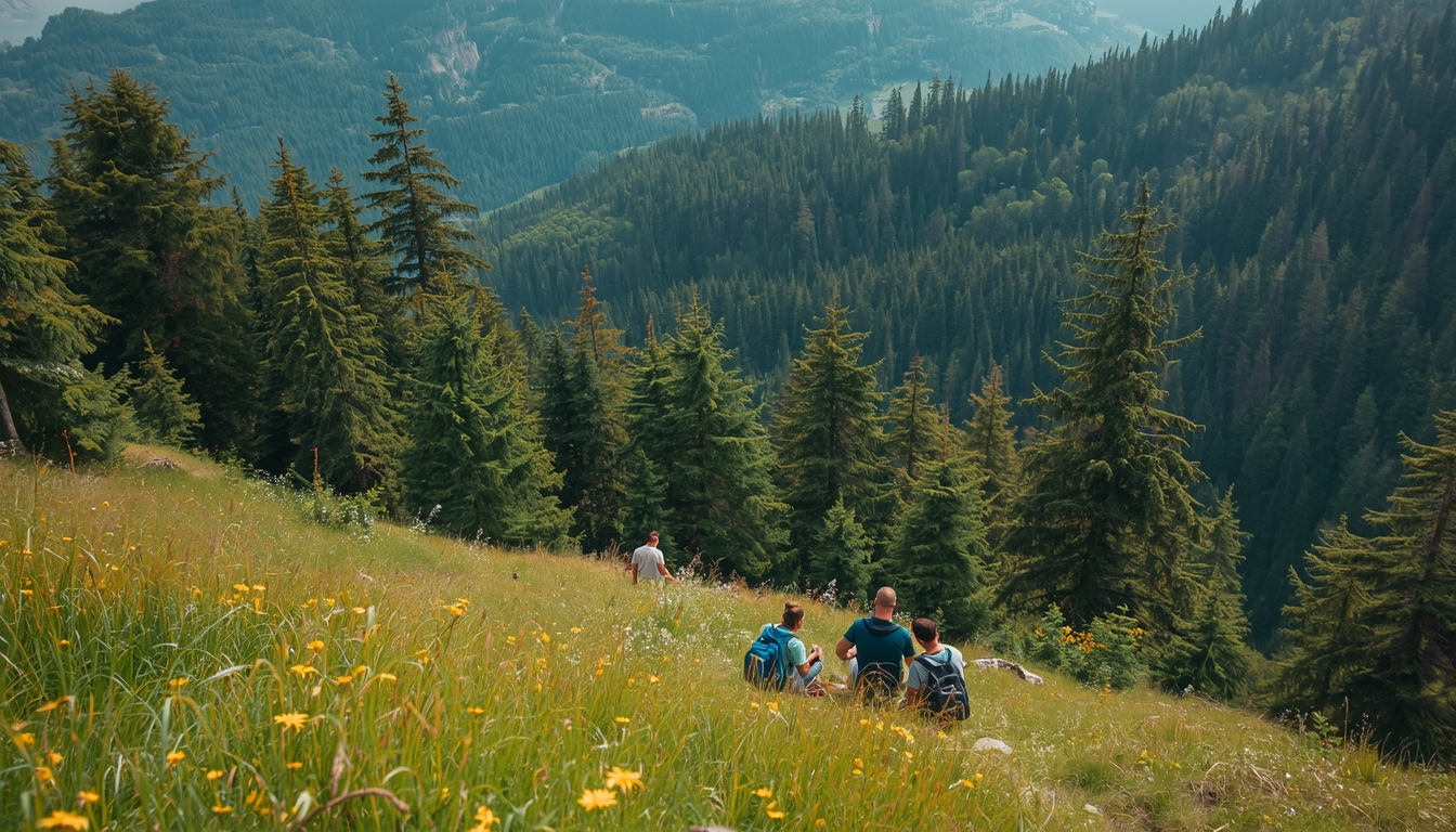 Mensen die genieten van buitenactiviteiten in de natuur